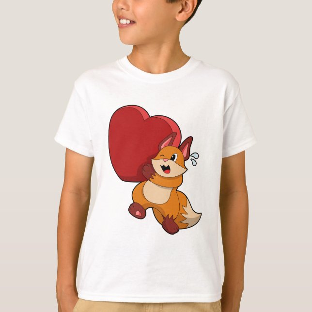 Fox at Love with Heart T-Shirt (Front)