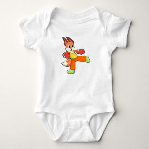 Fox at Martial arts Boxing with Boxing gloves Baby Bodysuit
