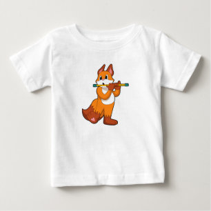 Fox at Music with Flute.PNG Baby T-Shirt