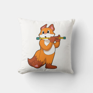 Fox at Music with Flute.PNG Cushion
