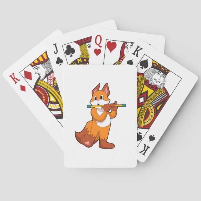 Fox at Music with Flute.PNG Playing Cards (Back)