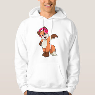 Fox at Music with Headphone Hoodie