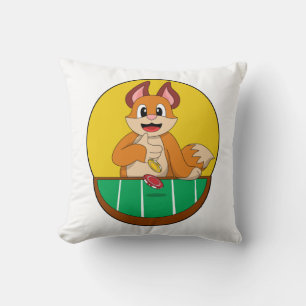Fox at Poker with Poker chips Cushion