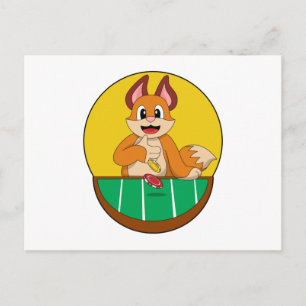Fox at Poker with Poker chips Postcard