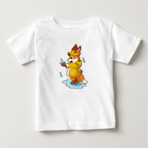 Fox at Rain with Rain drops Baby T-Shirt