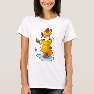 Fox at Rain with Rain drops T-Shirt