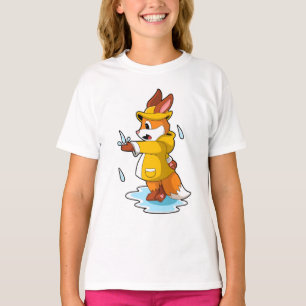 Fox at Rain with Rain drops T-Shirt