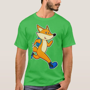 Fox at Running with Backpack T-Shirt