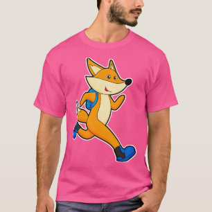 Fox at Running with Backpack T-Shirt