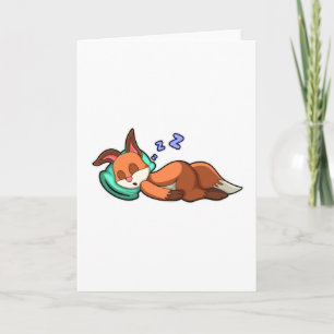 Fox at Sleeping with Pillow Card