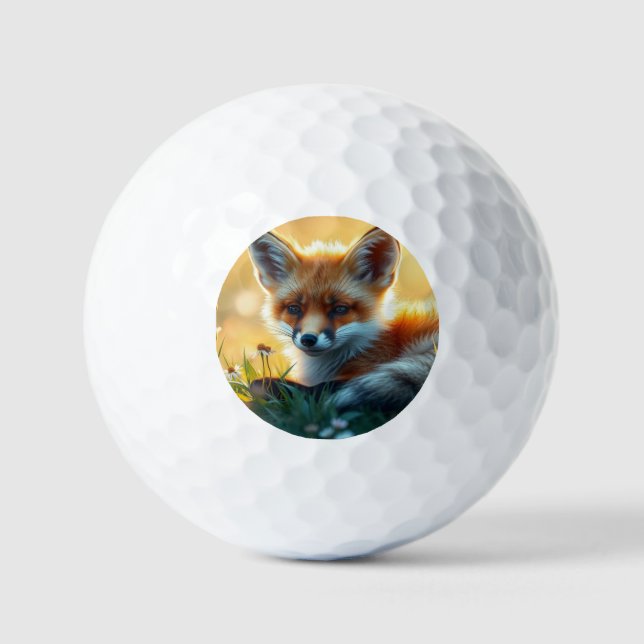 Fox at Sunset Golf Balls (Front)