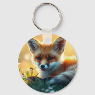 Fox at Sunset Key Ring