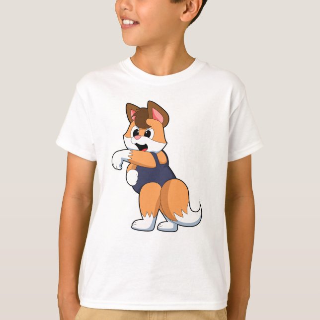 Fox at Swimming with Swimsuit T-Shirt (Front)