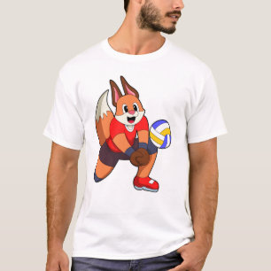 Fox at Volleyball Sports T-Shirt