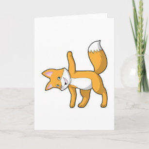 Fox at Yoga Stretching Card