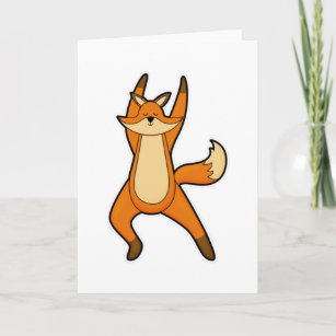 Fox at Yoga Stretching exercise Card