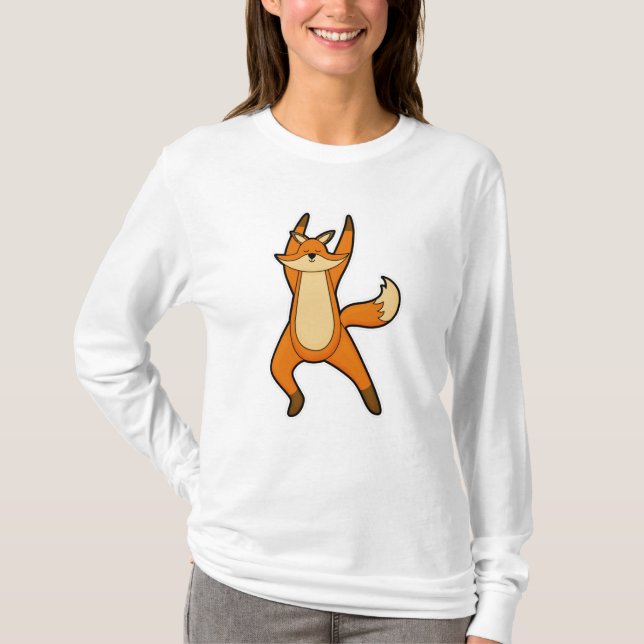 Fox at Yoga Stretching exercise T-Shirt (Front)