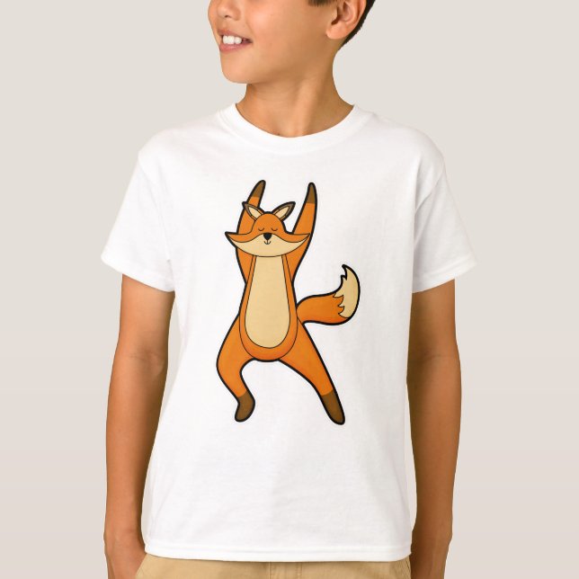 Fox at Yoga Stretching exercise T-Shirt (Front)