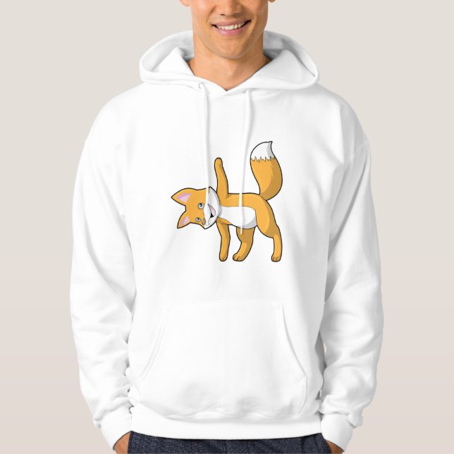 Fox at Yoga Stretching Hoodie (Front)