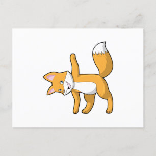 Fox at Yoga Stretching Postcard