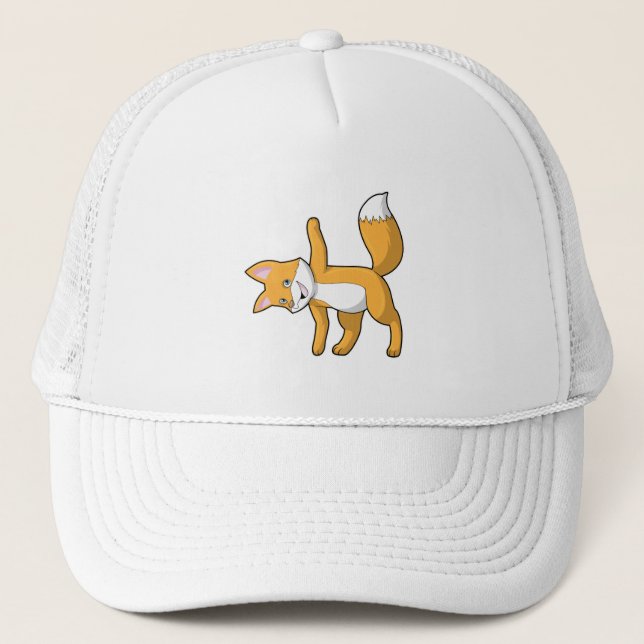 Fox at Yoga Stretching Trucker Hat (Front)