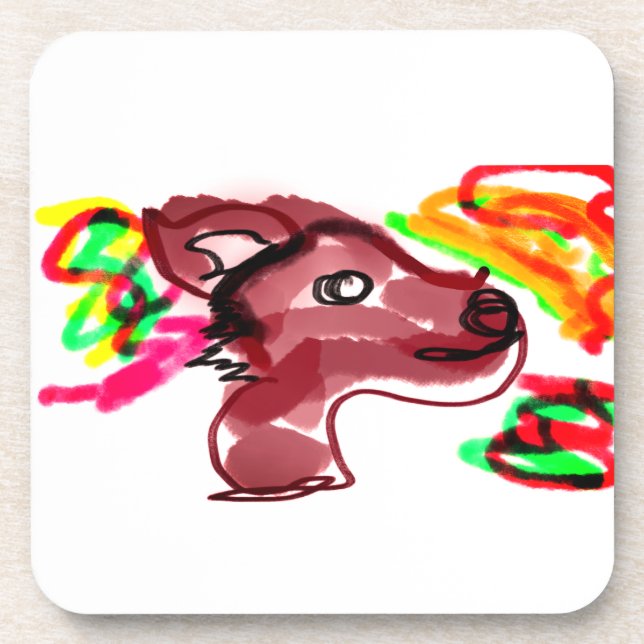 Fox autumn face coaster (Front)