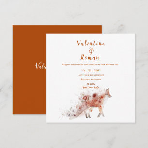 Fox & Autumn Florals Wedding Invitation