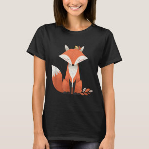 Fox Autumn Leaves Cute Animal Woodland Fall Nature T-Shirt