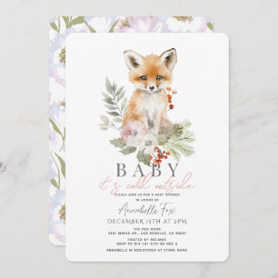 Fox Baby It's Cold Outside Baby Shower Invitation
