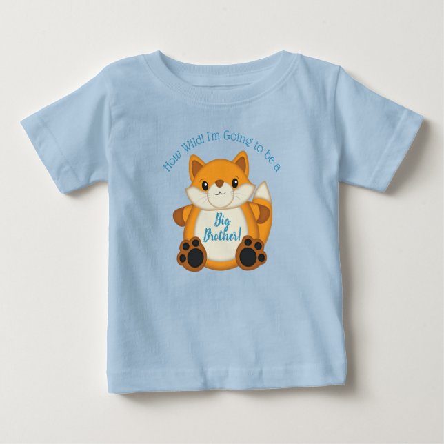Fox Baby Shower Blue T-Shirt (Front)