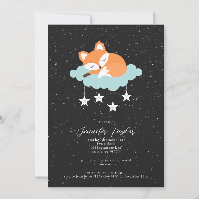 Fox Baby Shower Invitation (Front)