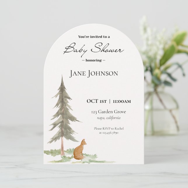 Fox Baby Shower Invitation (Standing Front)