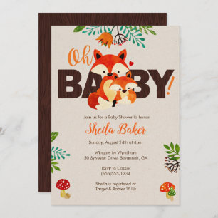Fox Baby Shower Invitation - Baby Fox Invitations