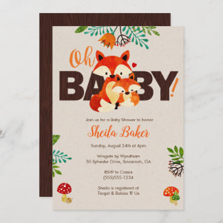 Fox Baby Shower Invitation - Baby Fox Invitations