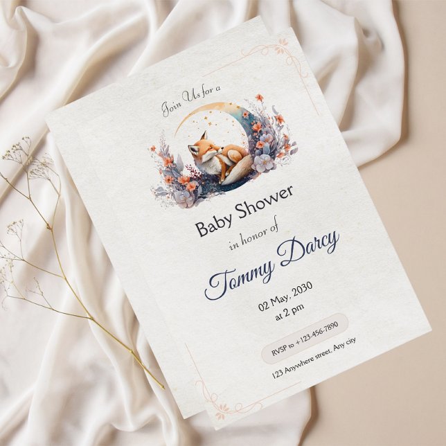 Fox Baby Shower Invitation – Woodland Theme (Creator Uploaded)
