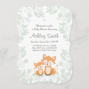 Fox Baby Shower invite Woodland Shower Forest