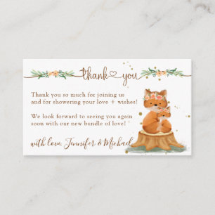 Fox Baby Shower New Mummy Thank You Enclosure Card