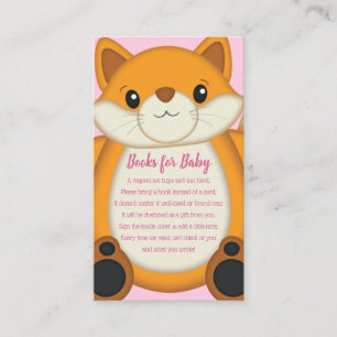 Fox Baby Shower Pink Enclosure Card