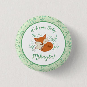Fox Baby Shower Woodland Animals 3 Cm Round Badge