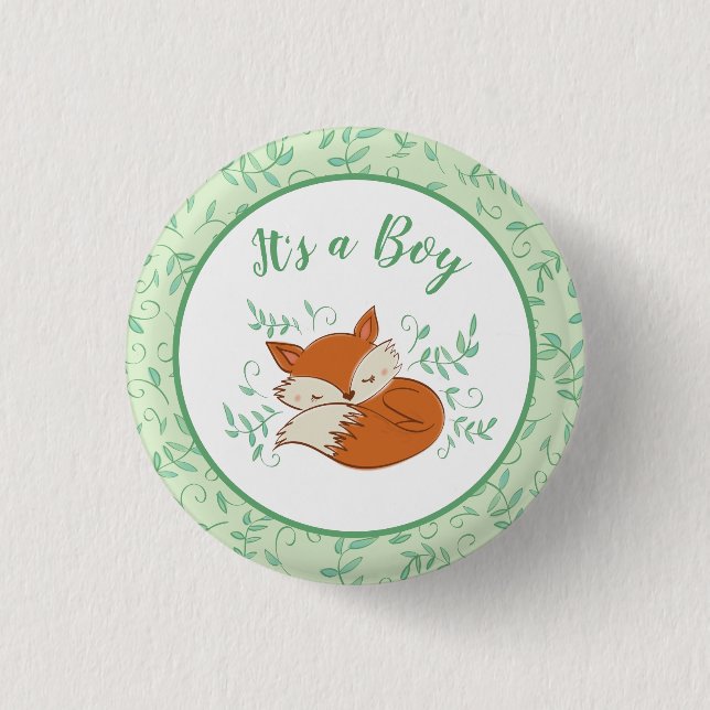 Fox Baby Shower Woodland Animals 3 Cm Round Badge (Front)