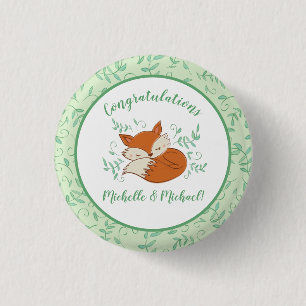 Fox Baby Shower Woodland Animals 3 Cm Round Badge