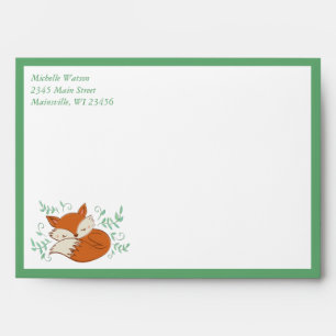 Fox Baby Shower Woodland Animals Envelope