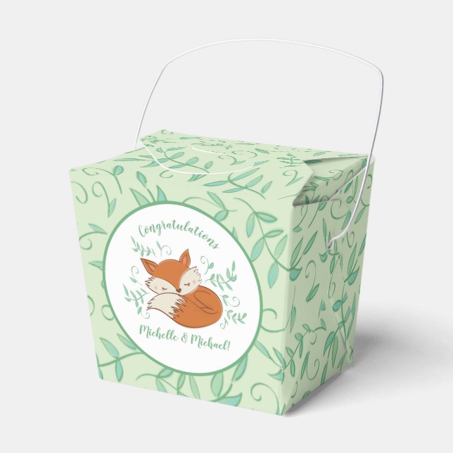 Fox Baby Shower Woodland Animals Favour Box (Front Side)