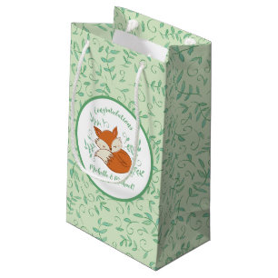 Fox Baby Shower Woodland Animals Small Gift Bag