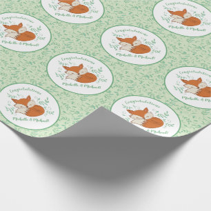 Fox Baby Shower Woodland Animals Wrapping Paper