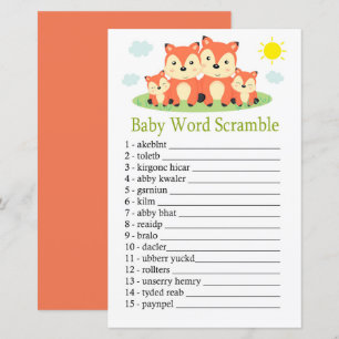 Fox Baby word scramble game