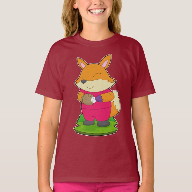 Fox Baseball Baseball glove T-Shirt (Front)