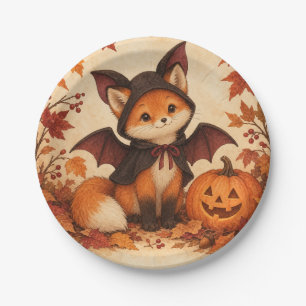 Fox Bat Costume Halloween Party Plates
