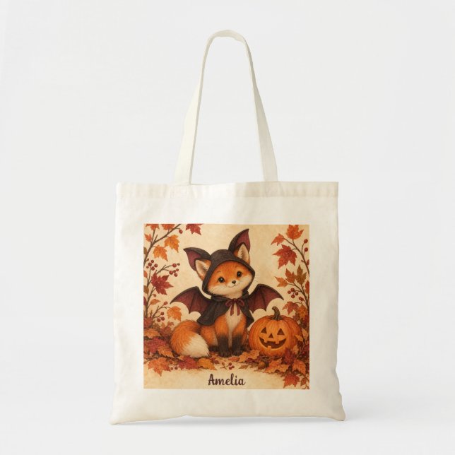 Fox Bat Costume Halloween Personalised  Tote Bag (Front)