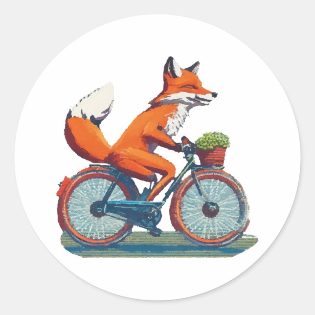 Fox Bicycle Classic Round Sticker (Front)